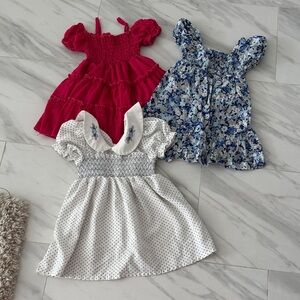 Girls Dress Set - Red, Blue, and White